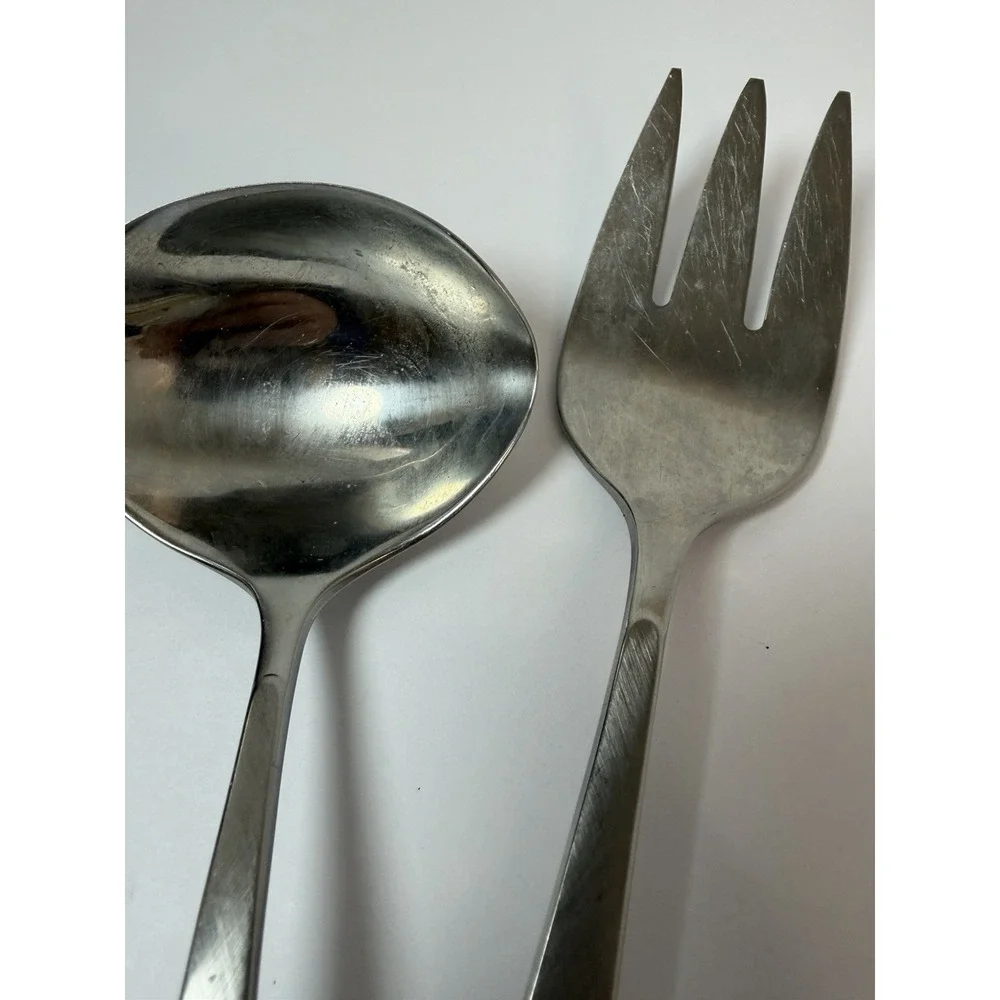 Oneida Will O Wisp Stainless Flatware Lot Of 2 Serving Meat Fork Gravy Ladle